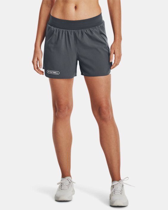 Women's UA Softball 2-in-1 Shorts, Gray, pdpMainDesktop image number 0